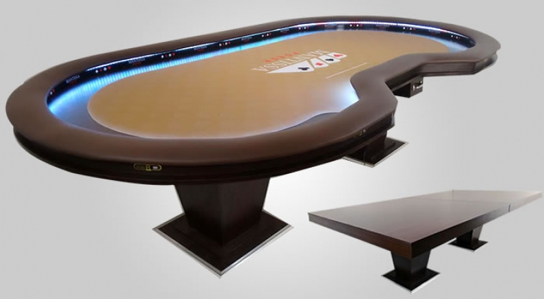 Mesa de Poker e Jantar - Modelo 2 em 1 Madeirado Tabaco - Pro7